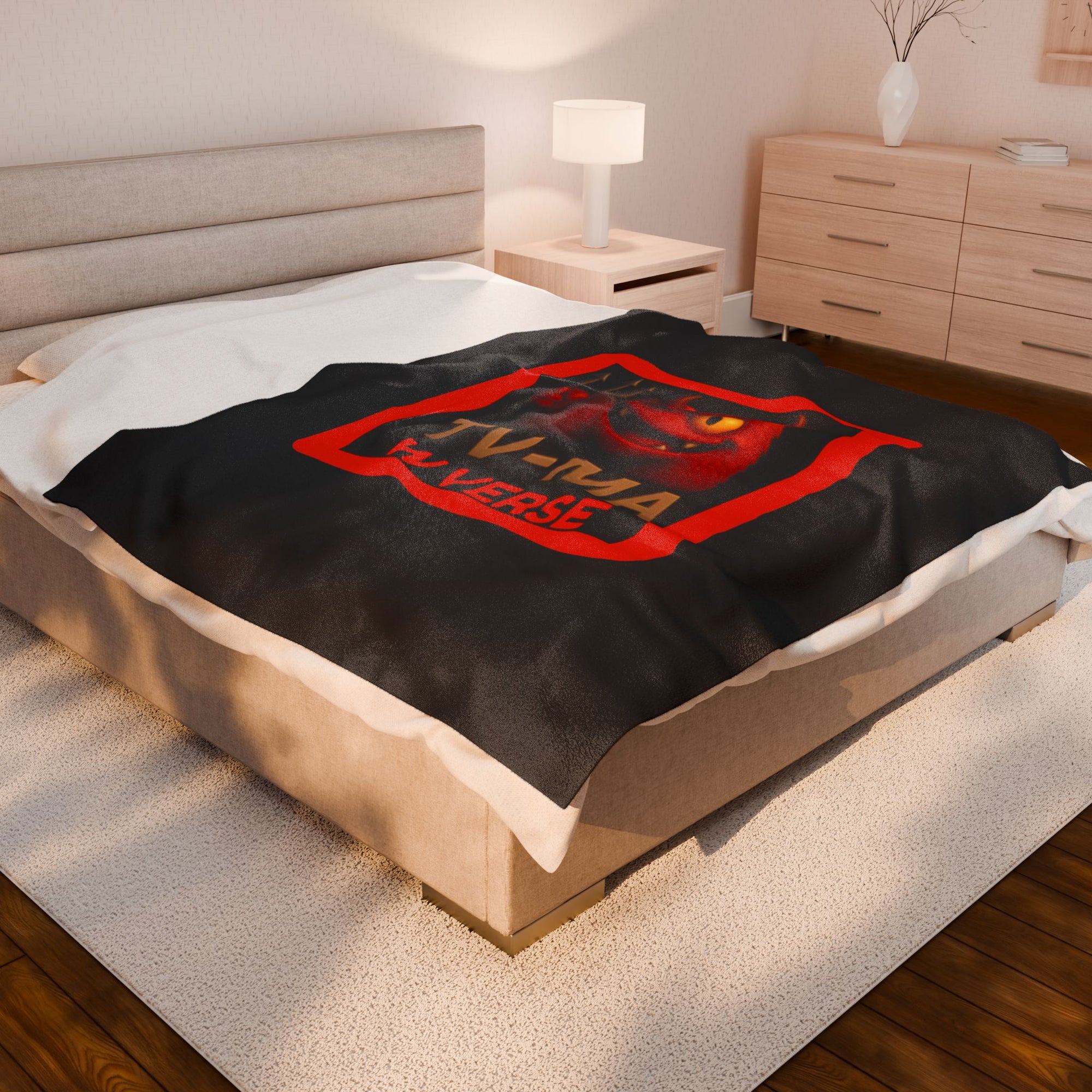 Cozy Velveteen Plush Blanket with W Verse TV-MA Design