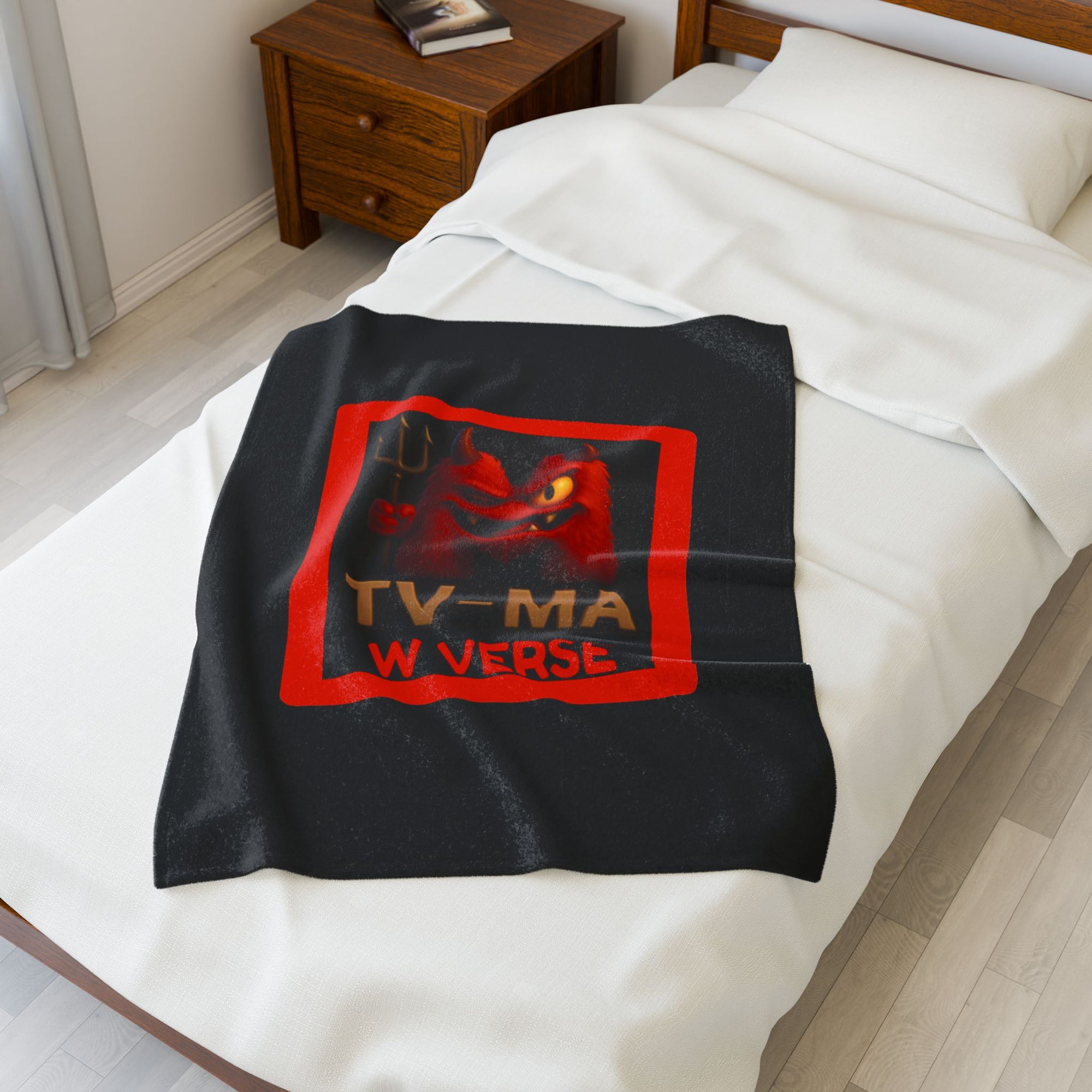 Cozy Velveteen Plush Blanket with W Verse TV-MA Design