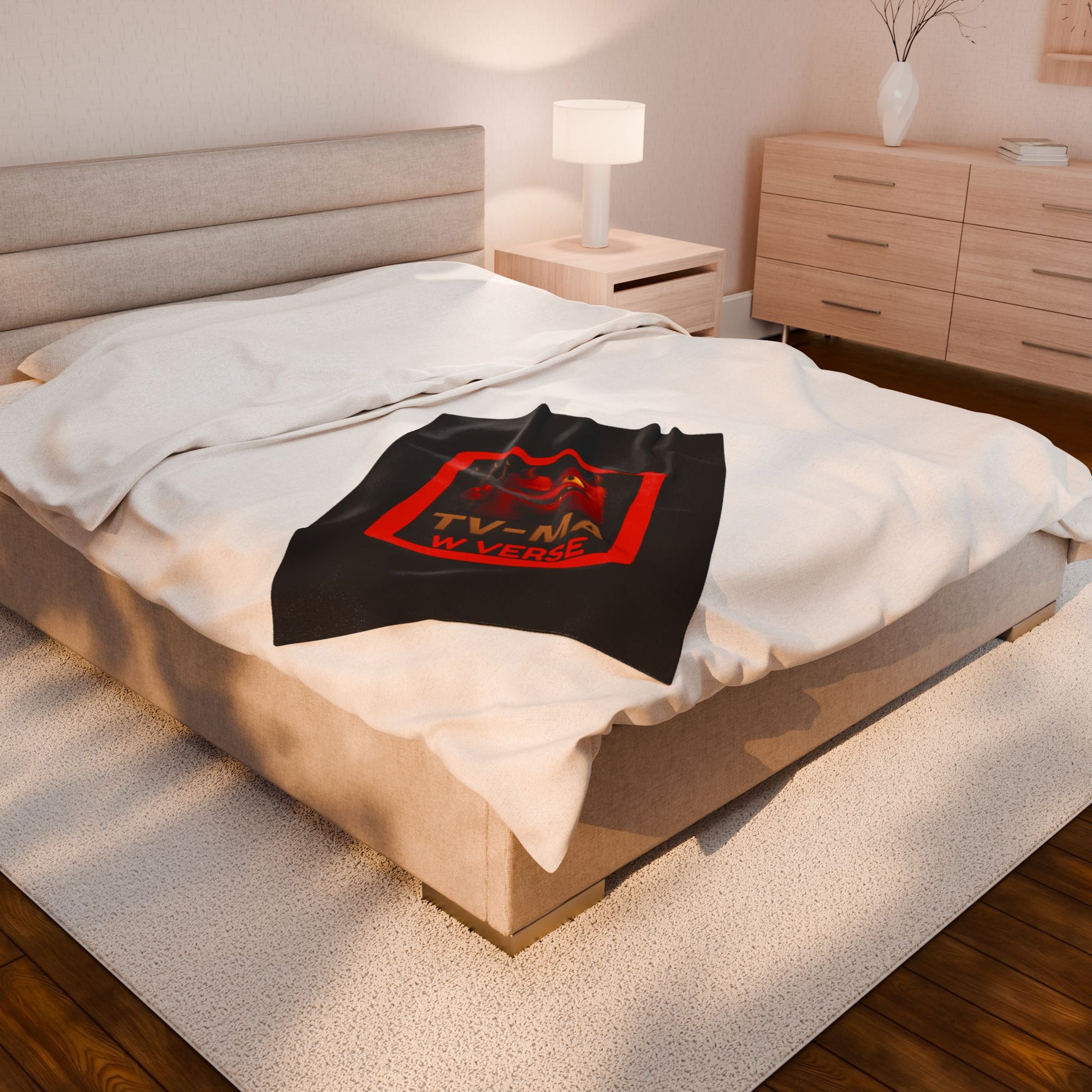 Cozy Velveteen Plush Blanket with W Verse TV-MA Design
