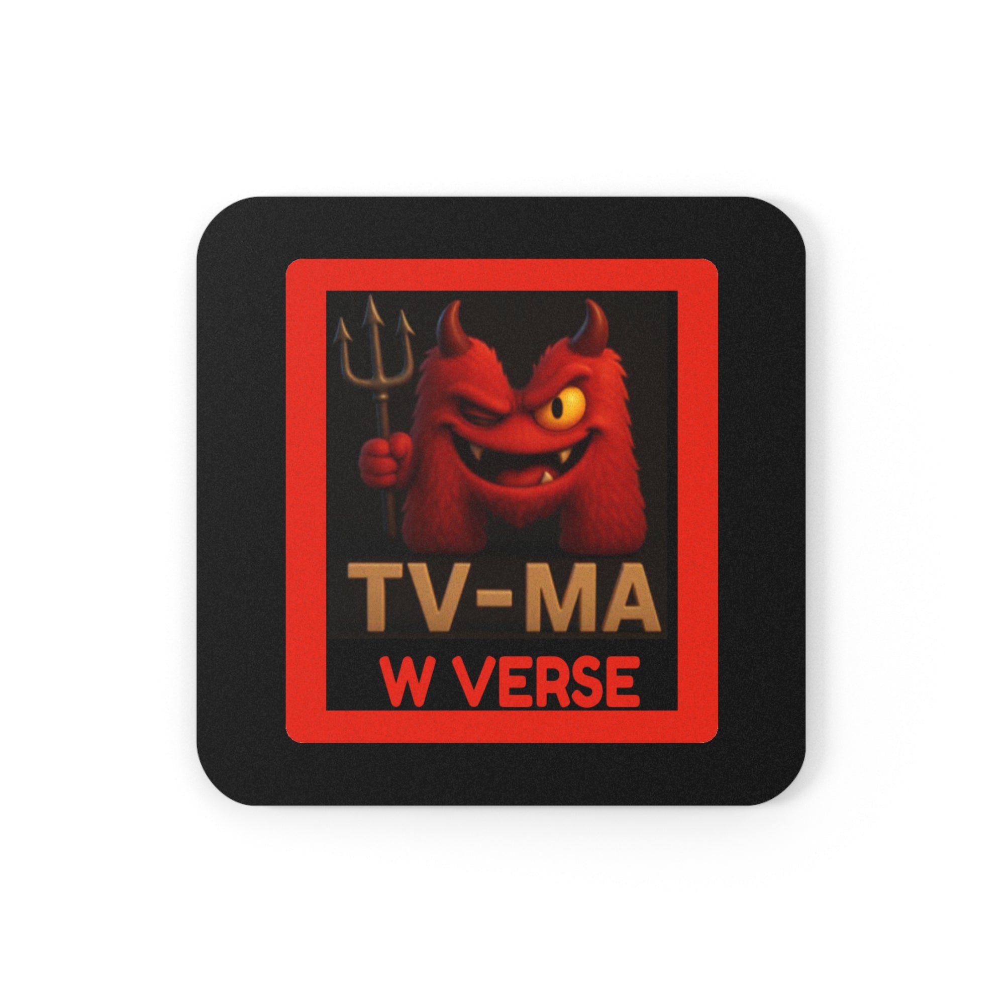 W Verse TV-MA Cork Coaster