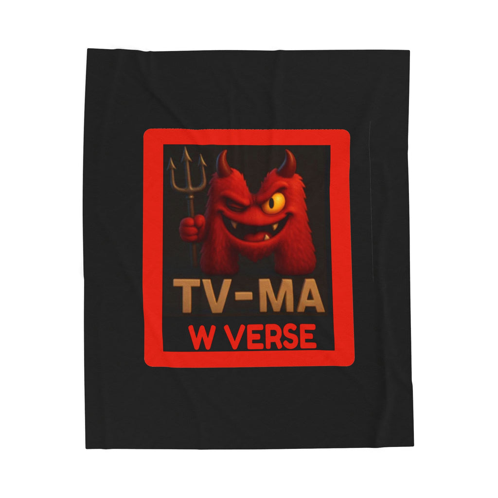 Cozy Velveteen Plush Blanket with W Verse TV-MA Design
