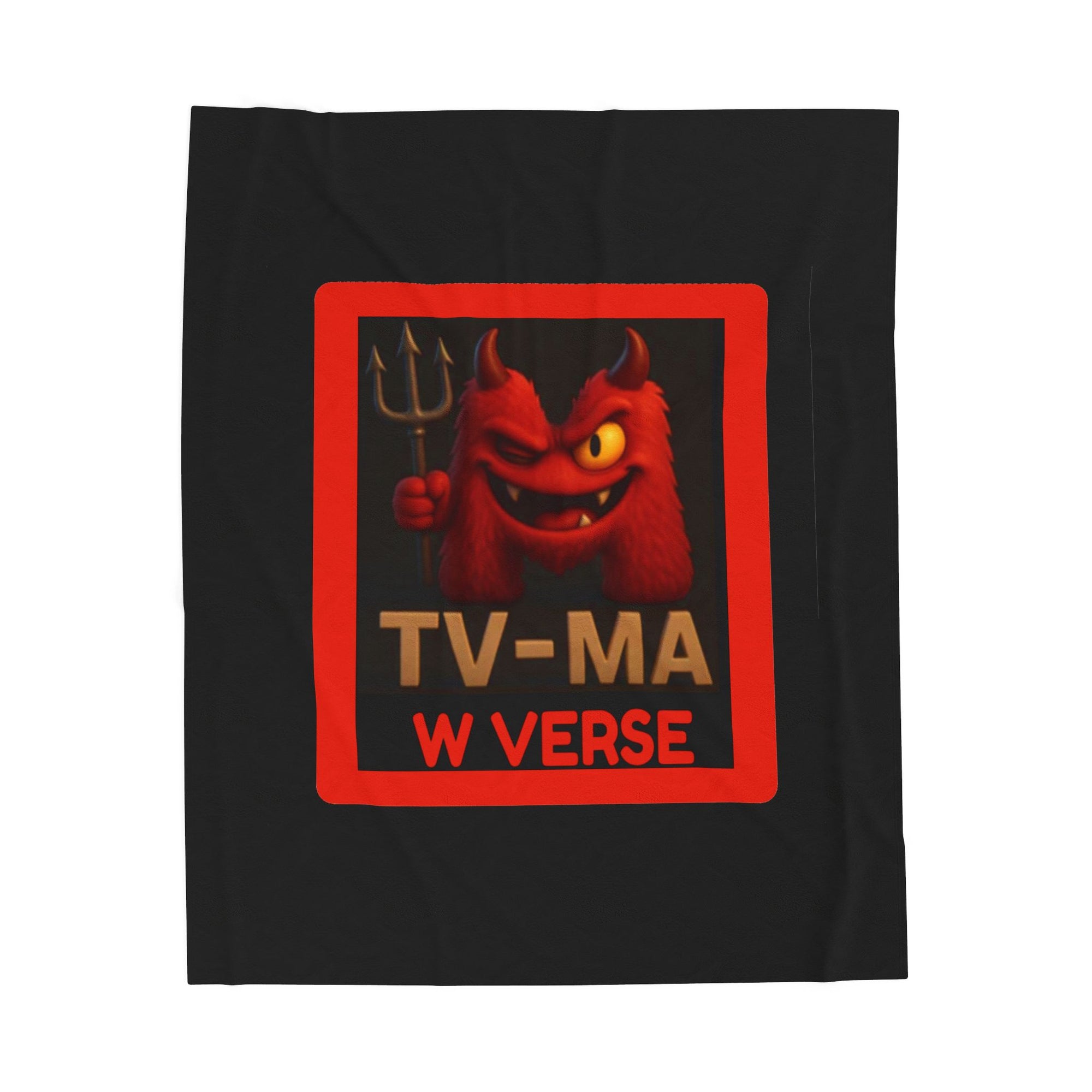 Cozy Velveteen Plush Blanket with W Verse TV-MA Design